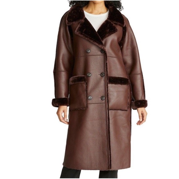 Rebecca Minkoff Women’s Shearling Lined Leather Coat - Picture 3 of 15
